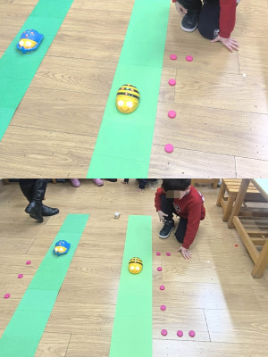 Παιχνίδι προγραμματισμού με καπάκια και ρομπόμελισσες