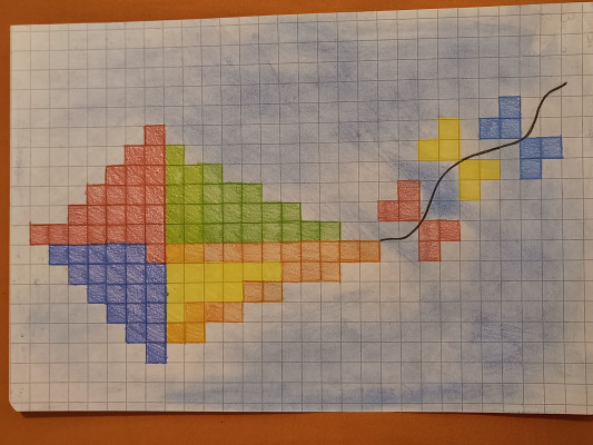 L'aquilone in Pixel Art