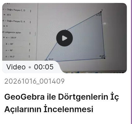 GeoGebra ile Dörtgenlerin İç Açılarının İncelenmesi