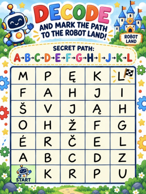 "Decode and mark the path to the robot land!"