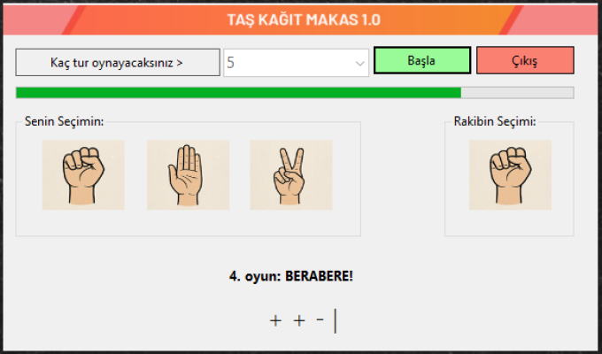 C# ile Taş – Kağıt – Makas Oyunu Tasarımı