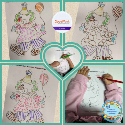 "Code και Αποκριά: Συμπληρώνω τον κλόουν με μοτίβα!"