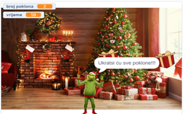 Božićna čestitka i igra u Scratchu