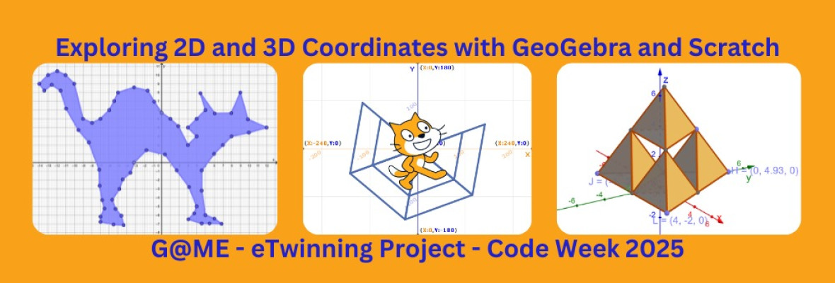Exploring 2D and 3D coordinates with Geogebra and Scratch