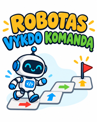 Robotas vykdo komandą