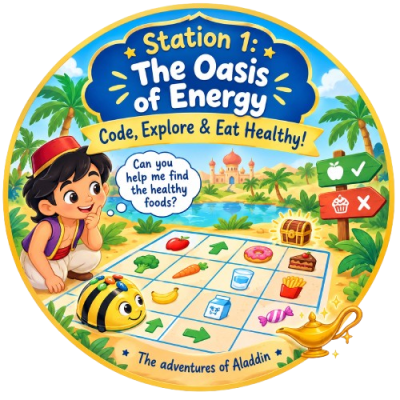 Station 1: The Oasis of Energy Code, Explore &amp; Eat Healthy!