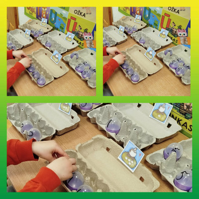 Kiaušinukų rūšiavimas pagal skaičių