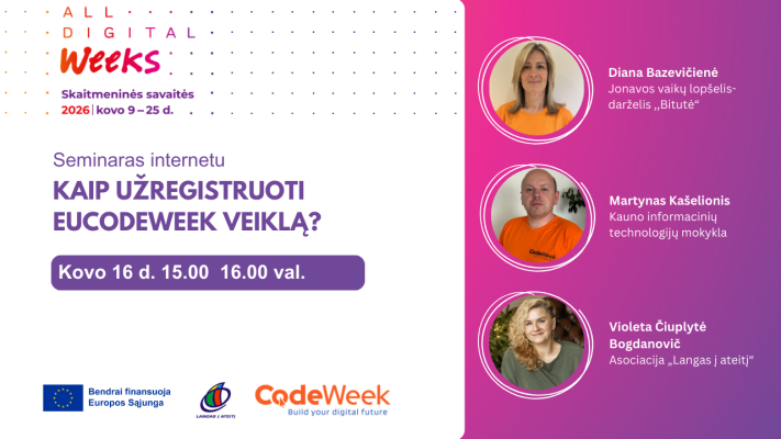 Kaip užregistruoti CodeWeek veiklą