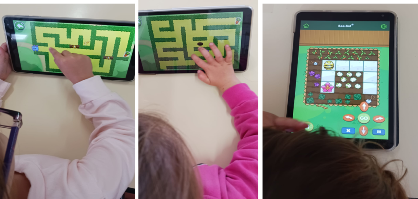 Exercícios no Tablet: Labirinto e Bee-Bot