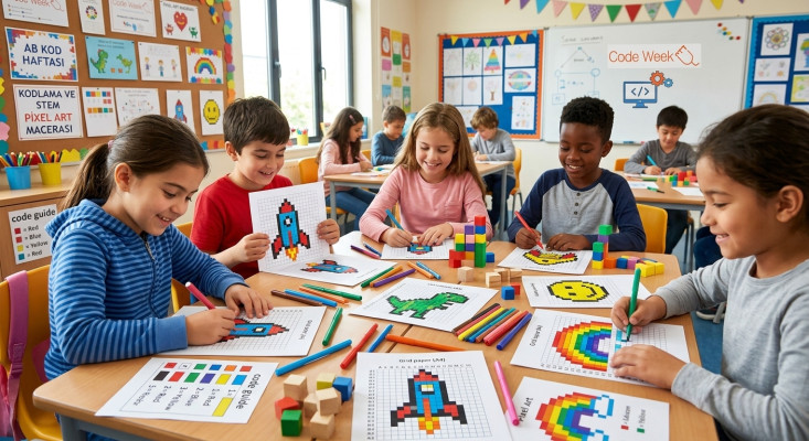 Pixel Art ile STEM ve Bilgisayarsız Kodlama Macera Parkuru
