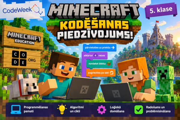Code Week 2026 – Minecraft: Kodēšanas piedzīvojums!