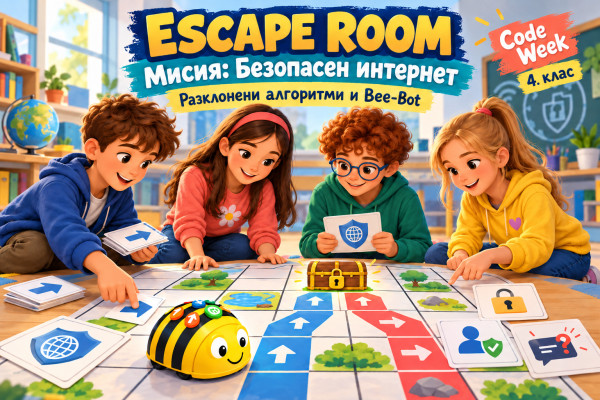Escape room - Разклонен алгоритъм, Интернет безопастност и Bee Bot