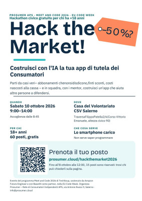 Hack the Market! Costruisci con l'IA la tua app di tutela dei consumatori