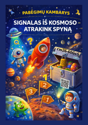 Pabėgimų kambarys. Signalas iš kosmoso-atrakink spyną