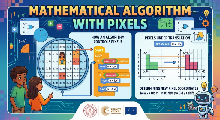 Mathematical Algorithm with Pixels