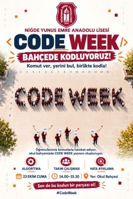 Human Pixels: Coding CODE WEEK in Our Schoolyard İnsan Pikselleri: Okul Bahçemizde CODE WEEK Kodluyoruz